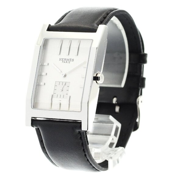HERMES tandem TA1.810 Small seconds Silver Dial Quartz Men's Watch_ - Picture 1 of 12